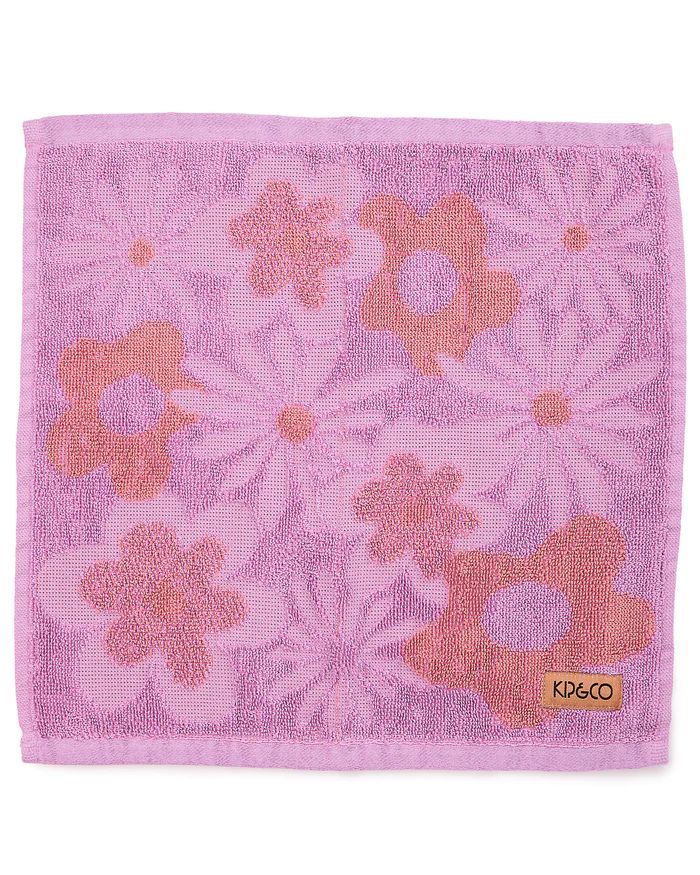 KIP &amp; CO Terry Face Washer - Peach Fleur Hand Towel - Zabecca Living
