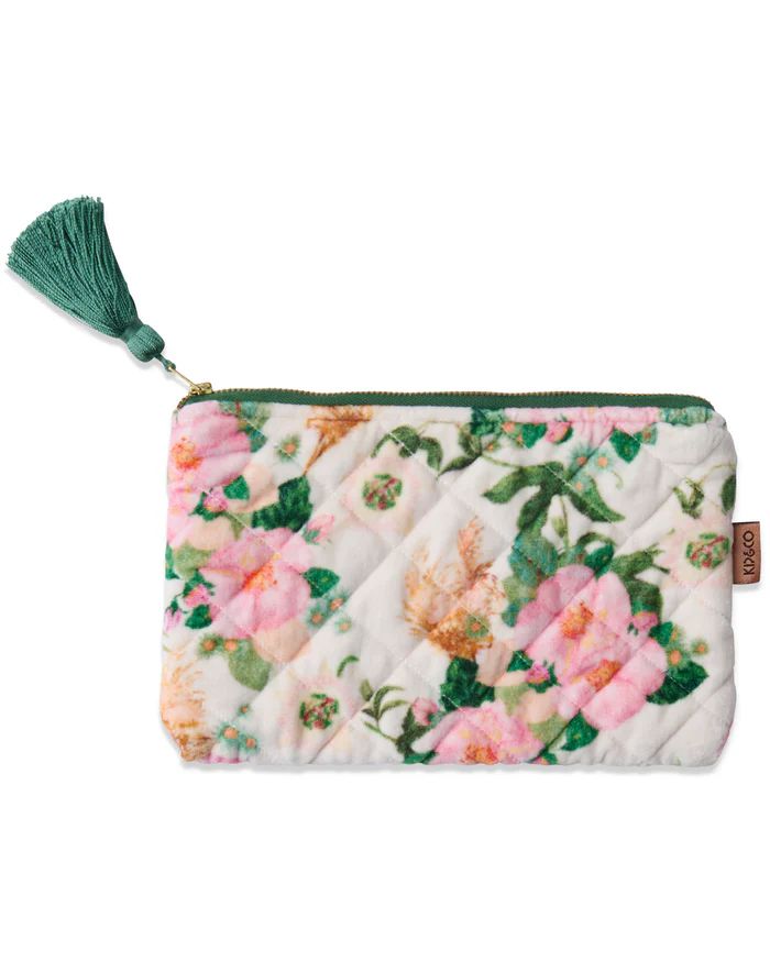 KIP &amp; CO Velvet Cosmetics Purse - Sunday Stroll COSMETIC BAG - Zabecca Living