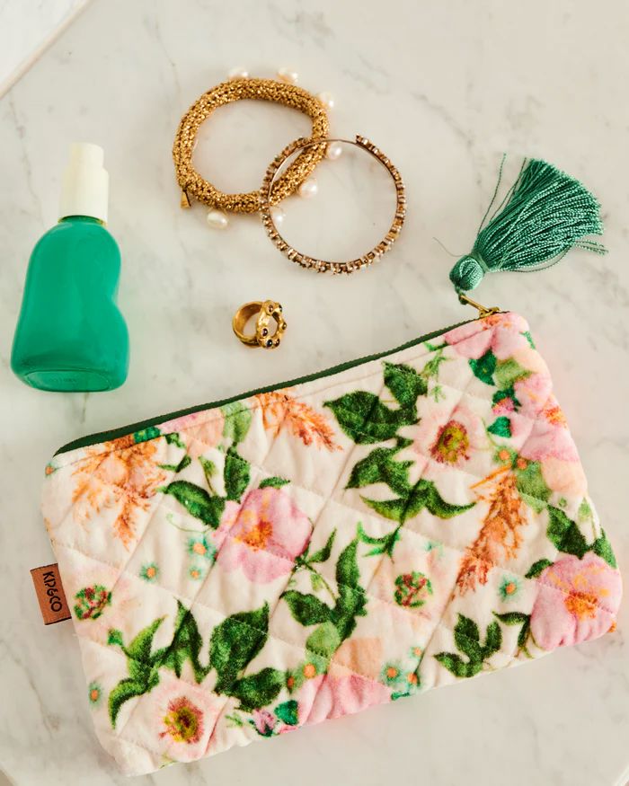 KIP &amp; CO Velvet Cosmetics Purse - Sunday Stroll COSMETIC BAG - Zabecca Living