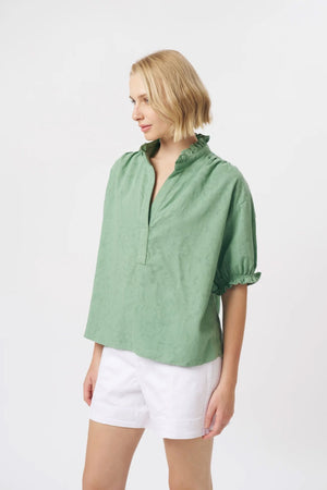 KIREINA Amber Shirt - Green vest - Zabecca Living