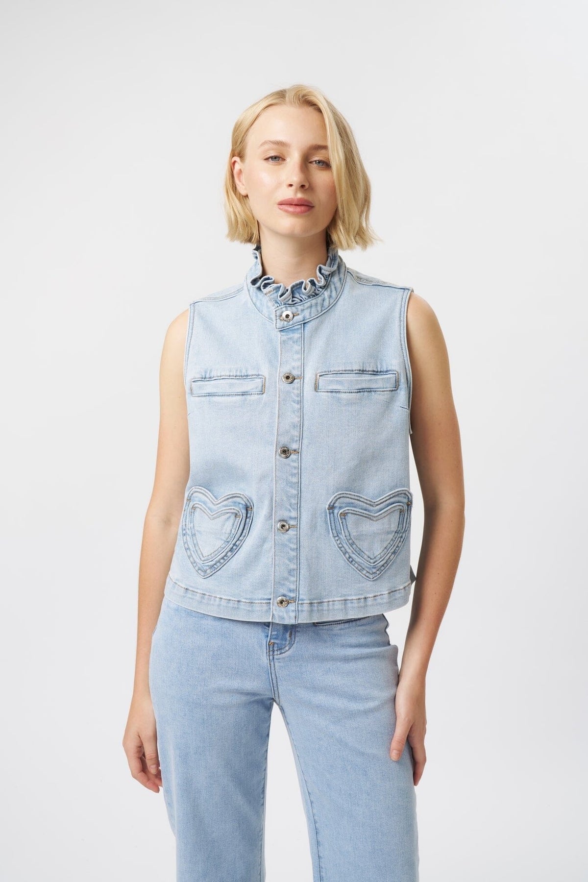 KIREINA Amy Vest - Sky Blue vest - Zabecca Living