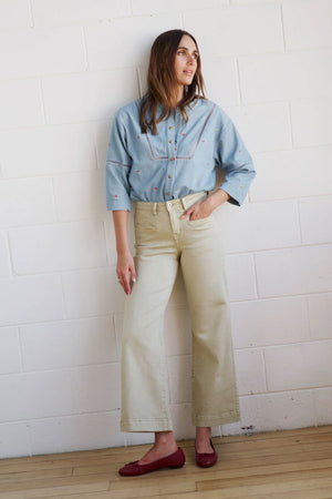 KIREINA Freya Jean - Pistachio Green JEANS - Zabecca Living