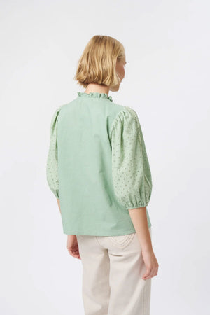 KIREINA Isabella Shirt - Grape Green vest - Zabecca Living