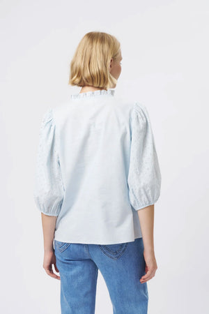 KIREINA Isabella Shirt - Powder Blue vest - Zabecca Living