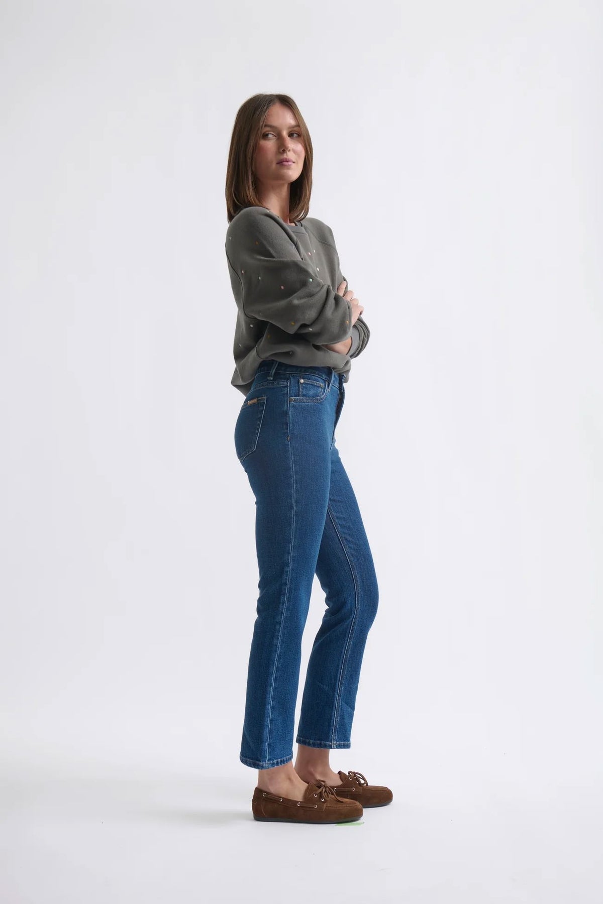 KIREINA Vacay Jean - Hemmed - Brentwood Blue JEANS - Zabecca Living