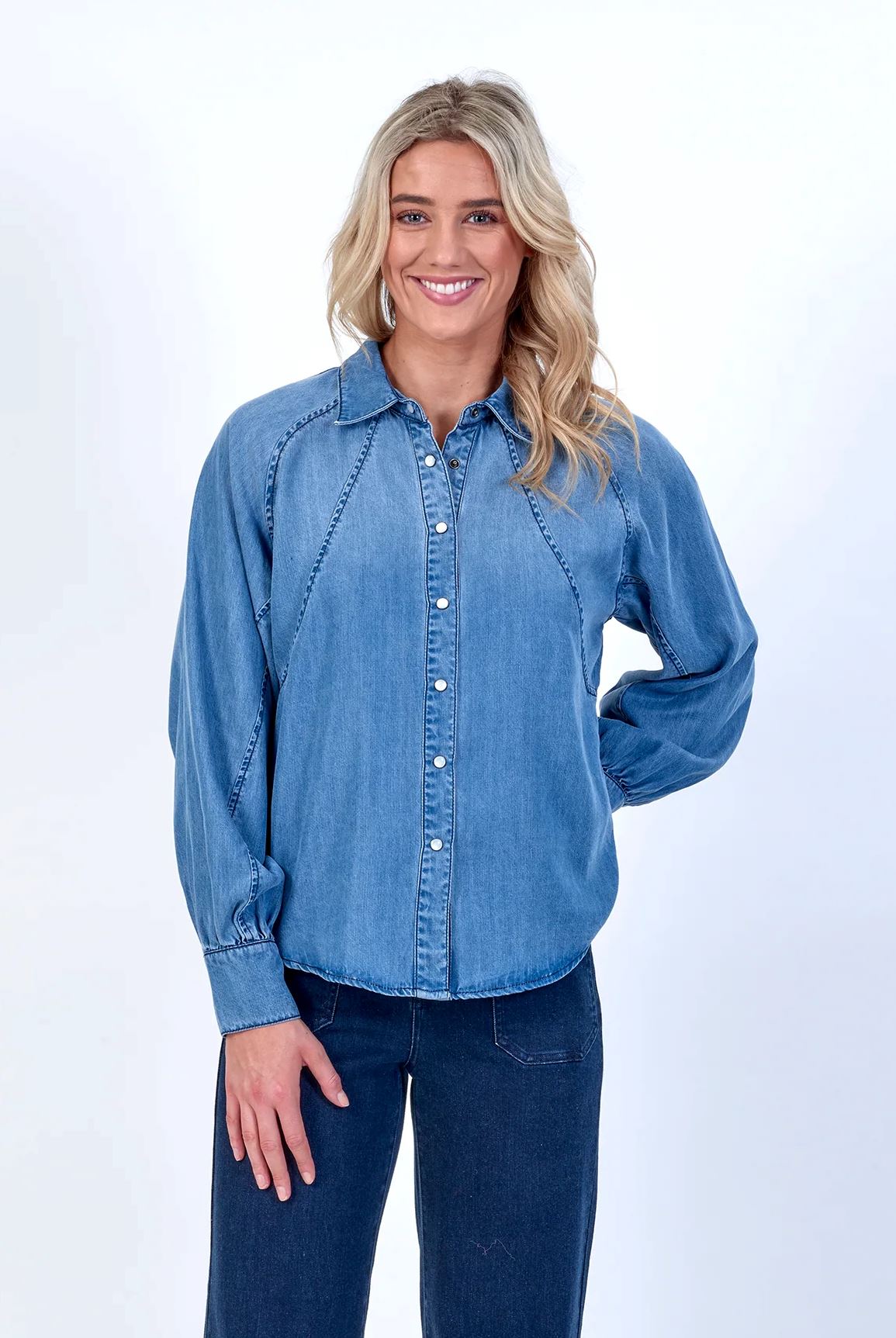 KNEWE Hope Top - Blue Wash Shirts & Blouses - Zabecca Living