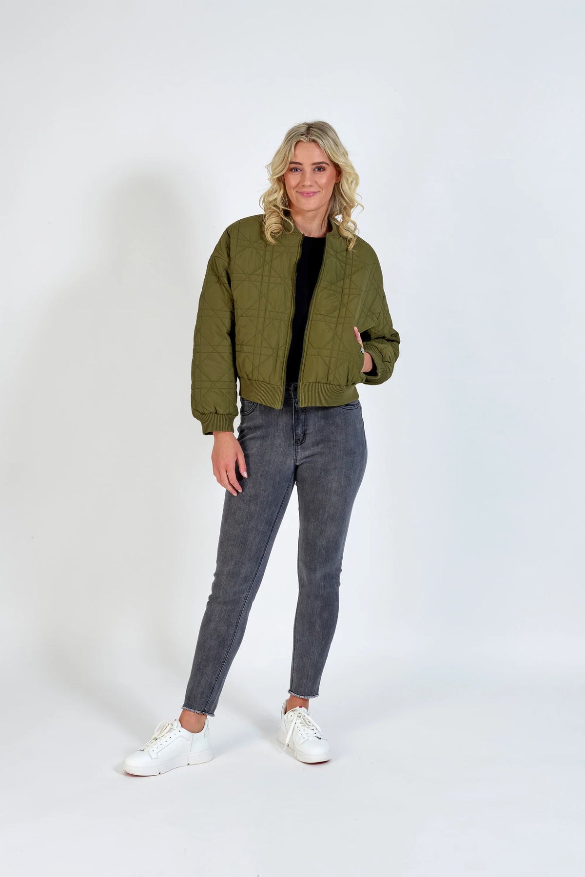 KNEWE Leo Bomber - Khaki Jackets + Coats - Zabecca Living