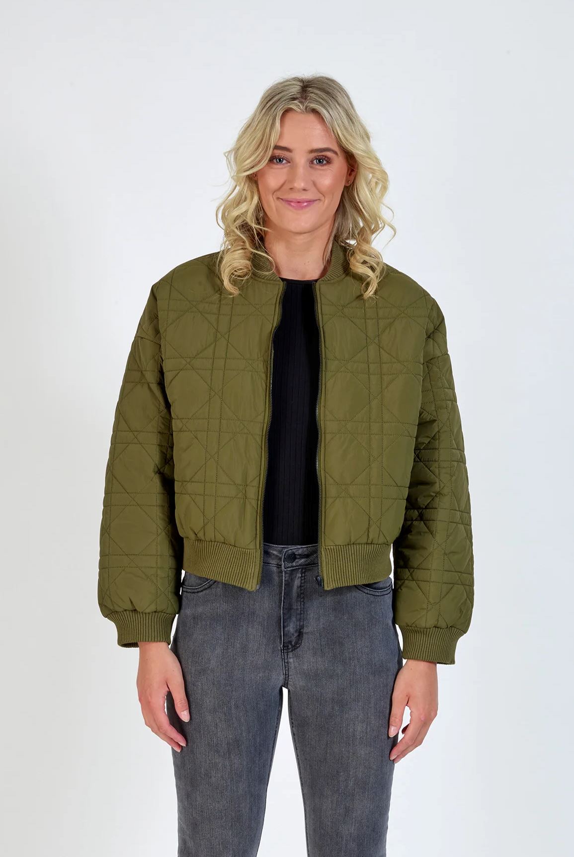 KNEWE Leo Bomber - Khaki Jackets + Coats - Zabecca Living