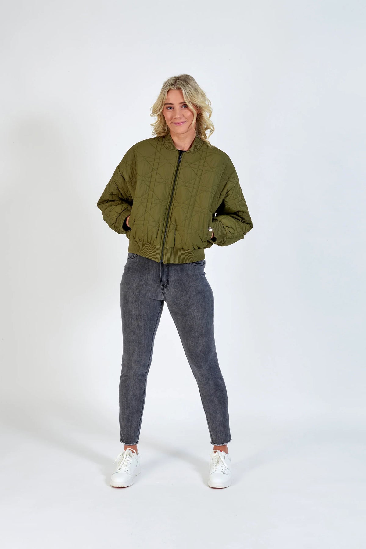 KNEWE Leo Bomber - Khaki Jackets + Coats - Zabecca Living