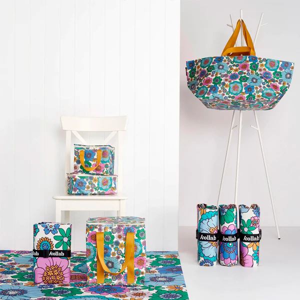 KOLLAB Beach Bag - Ocean Floral Beach Bag - Zabecca Living