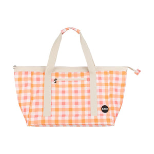 KOLLAB Tote - Watermelon Peach Check COOLER BAG - Zabecca Living