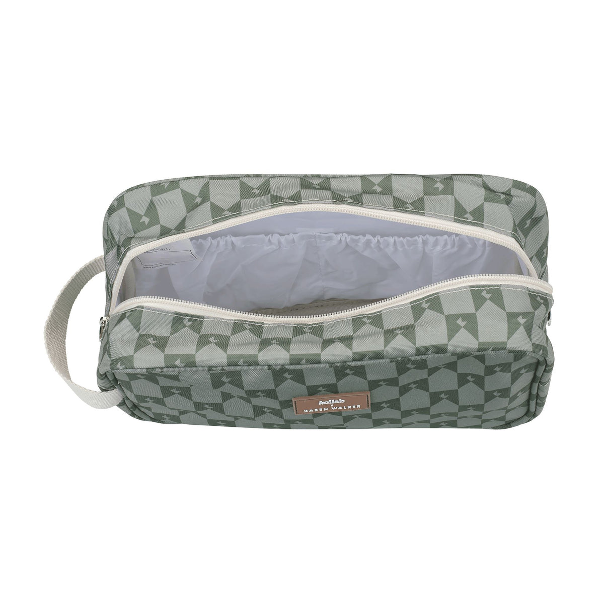 KOLLAB Travel Bag x Karen Walker - Sage Monogram COSMETIC BAG - Zabecca Living