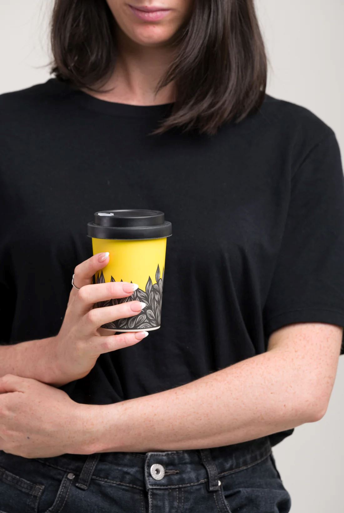 LANEWAY CUPS Flow Reusable Cup Large - Black Lid COFFEE, TEA &amp; DRINKS - Zabecca Living