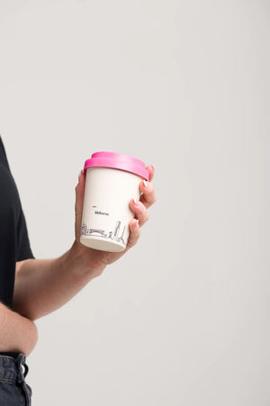 LANEWAY CUPS Melbourne Reusable Cup Large - Neon Lid Pink COFFEE, TEA & DRINKS - Zabecca Living