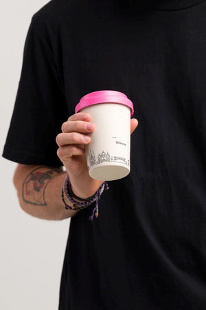 LANEWAY CUPS Melbourne Reusable Cup Large - Neon Lid Pink COFFEE, TEA & DRINKS - Zabecca Living