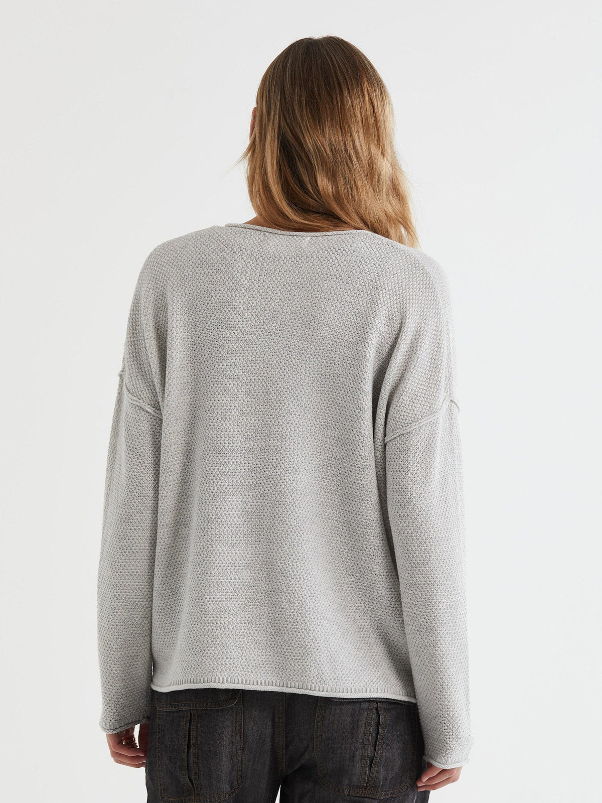 LD & Co Birdseye V Jumper - Ice Jumpers + Knitwear - Zabecca Living