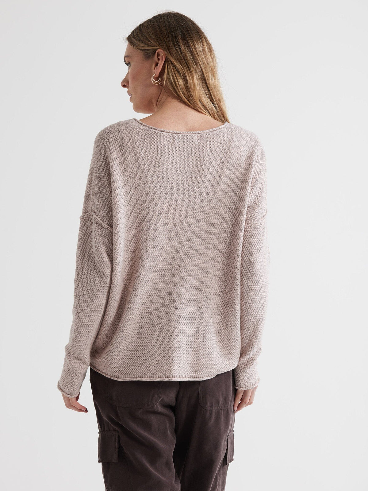 LD & Co Birdseye V Jumper - Oat Jumpers + Knitwear - Zabecca Living