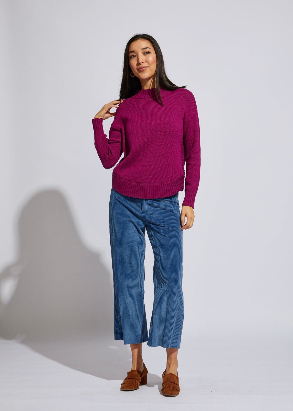 LD & CO Chunky Cotton Jumper - Claret Jumpers + Knitwear - Zabecca Living