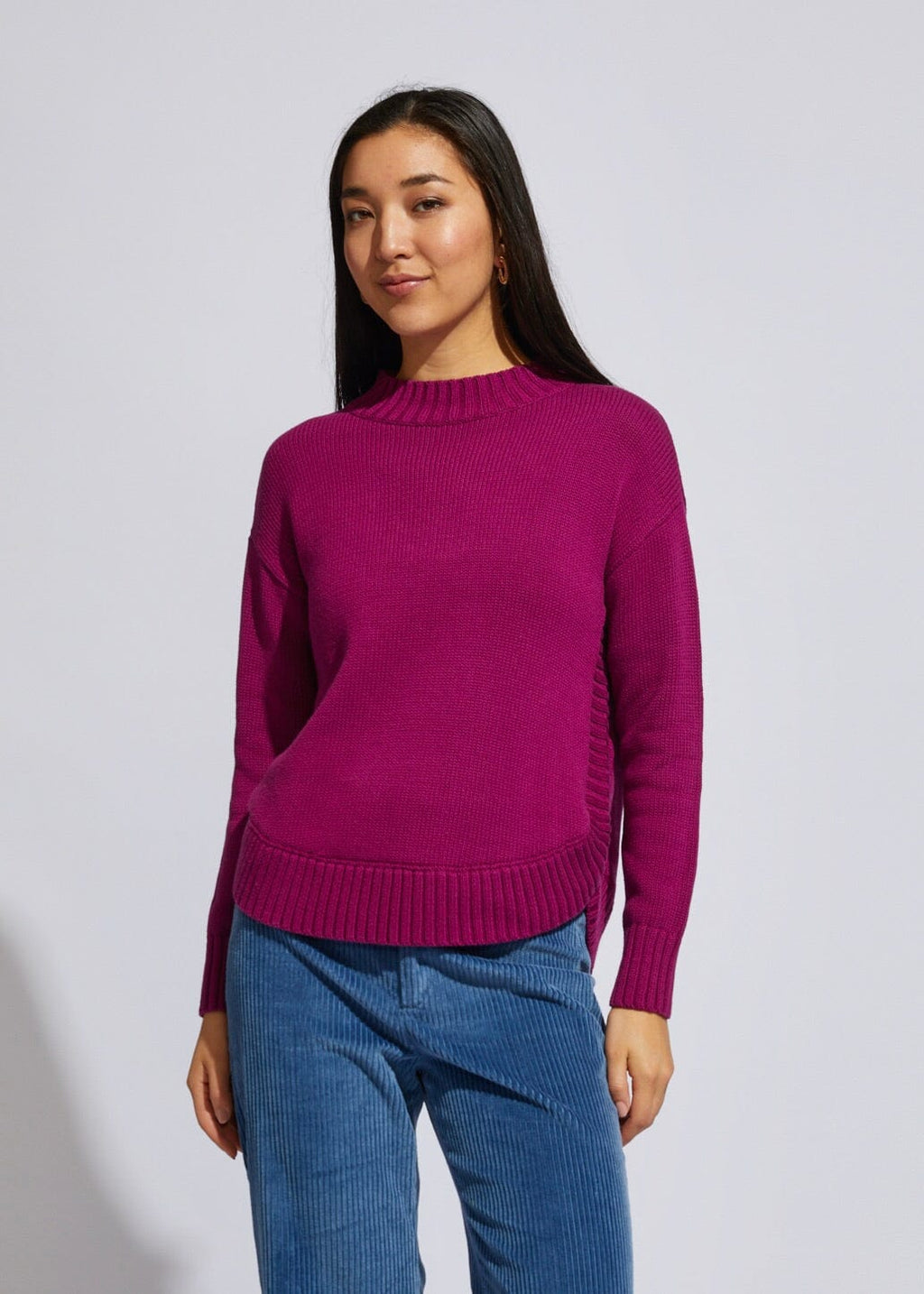 LD Co Chunky Cotton Jumper Claret Zabecca Living