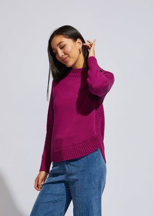 LD & CO Chunky Cotton Jumper - Claret Jumpers + Knitwear - Zabecca Living