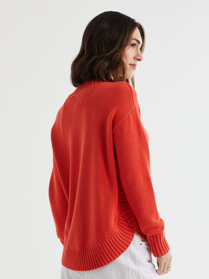 LD & CO Cotton Mock Turtle - Persimmon Jumpers + Knitwear - Zabecca Living