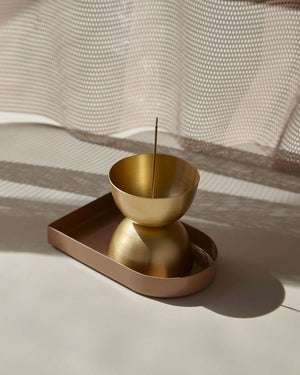 LIGHTLY Essence Burner - Brass INCENSE - Zabecca Living