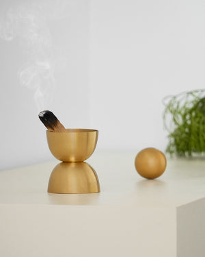 LIGHTLY Essence Burner - Brass INCENSE - Zabecca Living