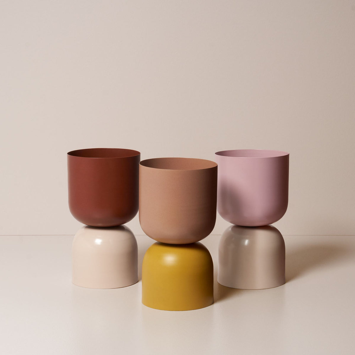 LIGHTLY Two Tone Planter - Mustard & Bark Planter - Zabecca Living