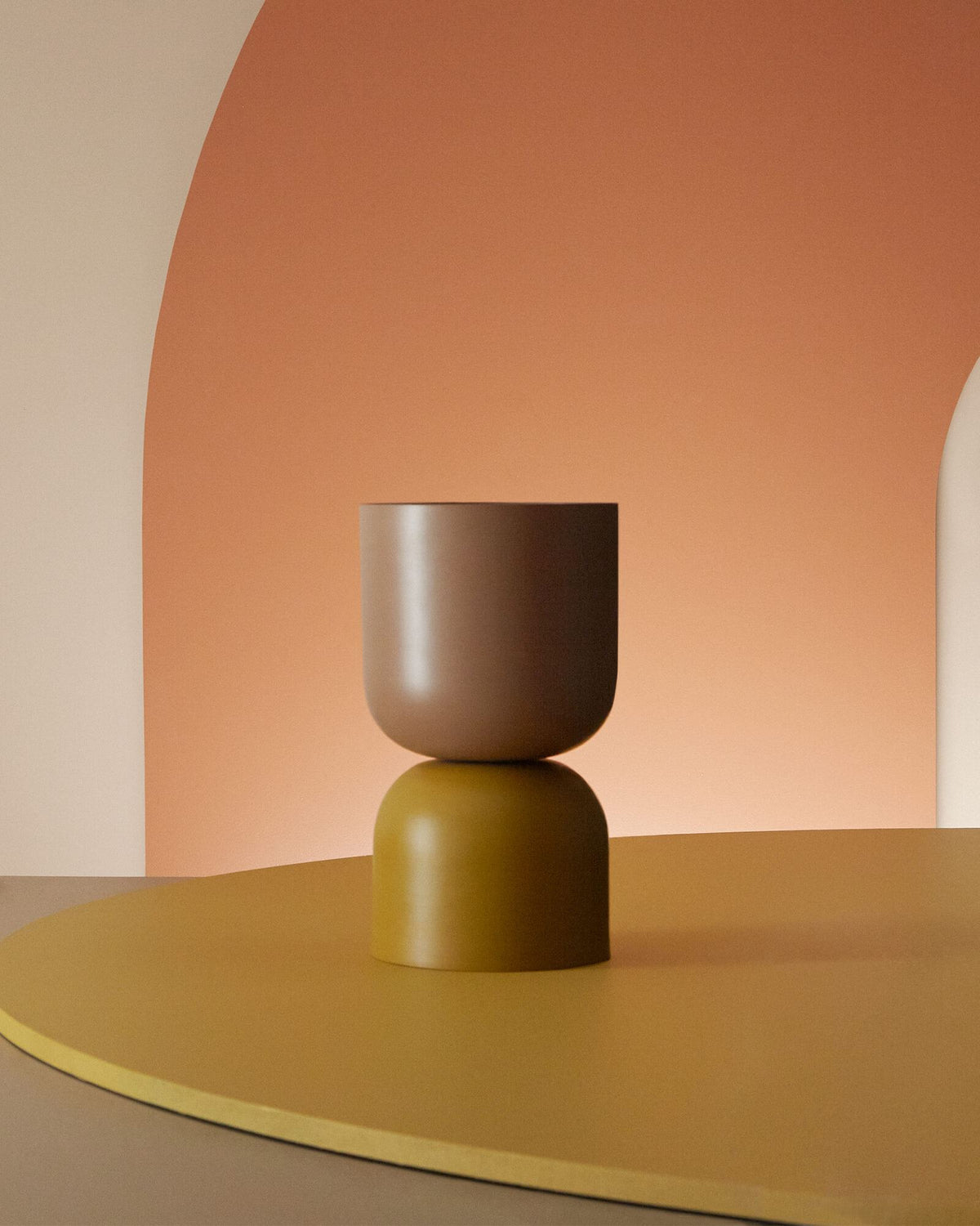 LIGHTLY Two Tone Planter - Mustard & Bark Planter - Zabecca Living