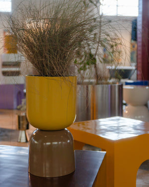 LIGHTLY Two Tone Planter - Mustard & Bark Planter - Zabecca Living