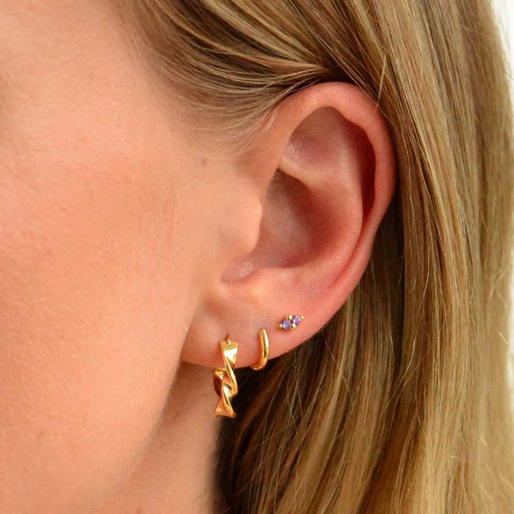 LINDA TAHIJA Birthstone Stud Earrings - Emerald Earrings - Zabecca Living