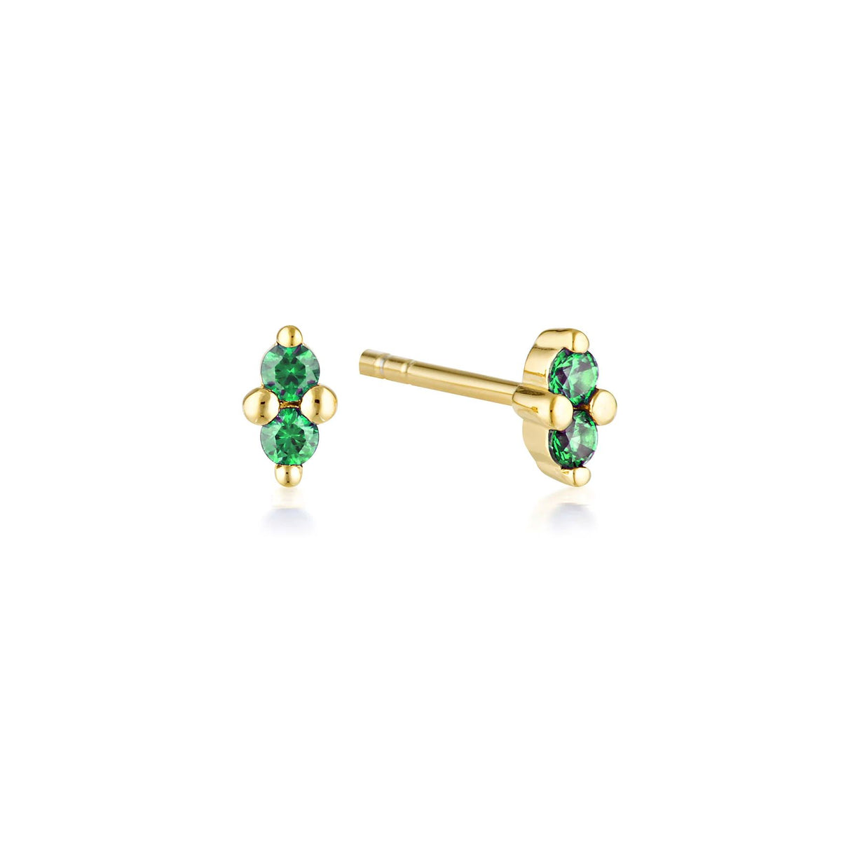 LINDA TAHIJA Birthstone Stud Earrings - Emerald Earrings - Zabecca Living