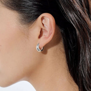 LINDA TAHIJA Bold Huggie Earrings - Sterling Silver Earrings - Zabecca Living