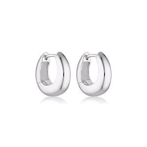 LINDA TAHIJA Bold Huggie Earrings - Sterling Silver Earrings - Zabecca Living
