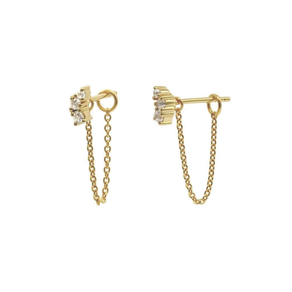 LINDA TAHIJA Ebb Chain Stud Earrings - Gold Plated Earrings - Zabecca Living