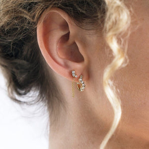 LINDA TAHIJA Ebb Chain Stud Earrings - Gold Plated Earrings - Zabecca Living