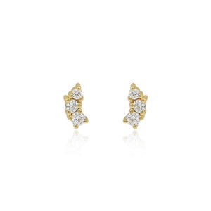 LINDA TAHIJA Ebb Stud Earrings - Gold Plated Earrings - Zabecca Living