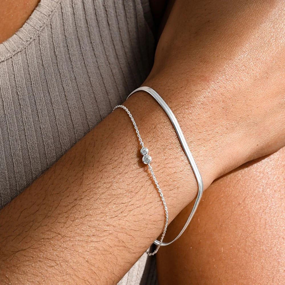 LINDA TAHIJA Fluid Snake Chain Bracelet - Sterling Silver BRACELET - Zabecca Living