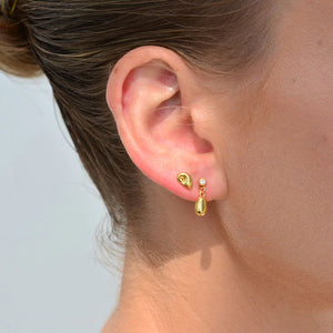 LINDA TAHIJA Gold Plated Alga Earrings - White Topaz Earrings - Zabecca Living