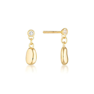 LINDA TAHIJA Gold Plated Alga Earrings - White Topaz Earrings - Zabecca Living