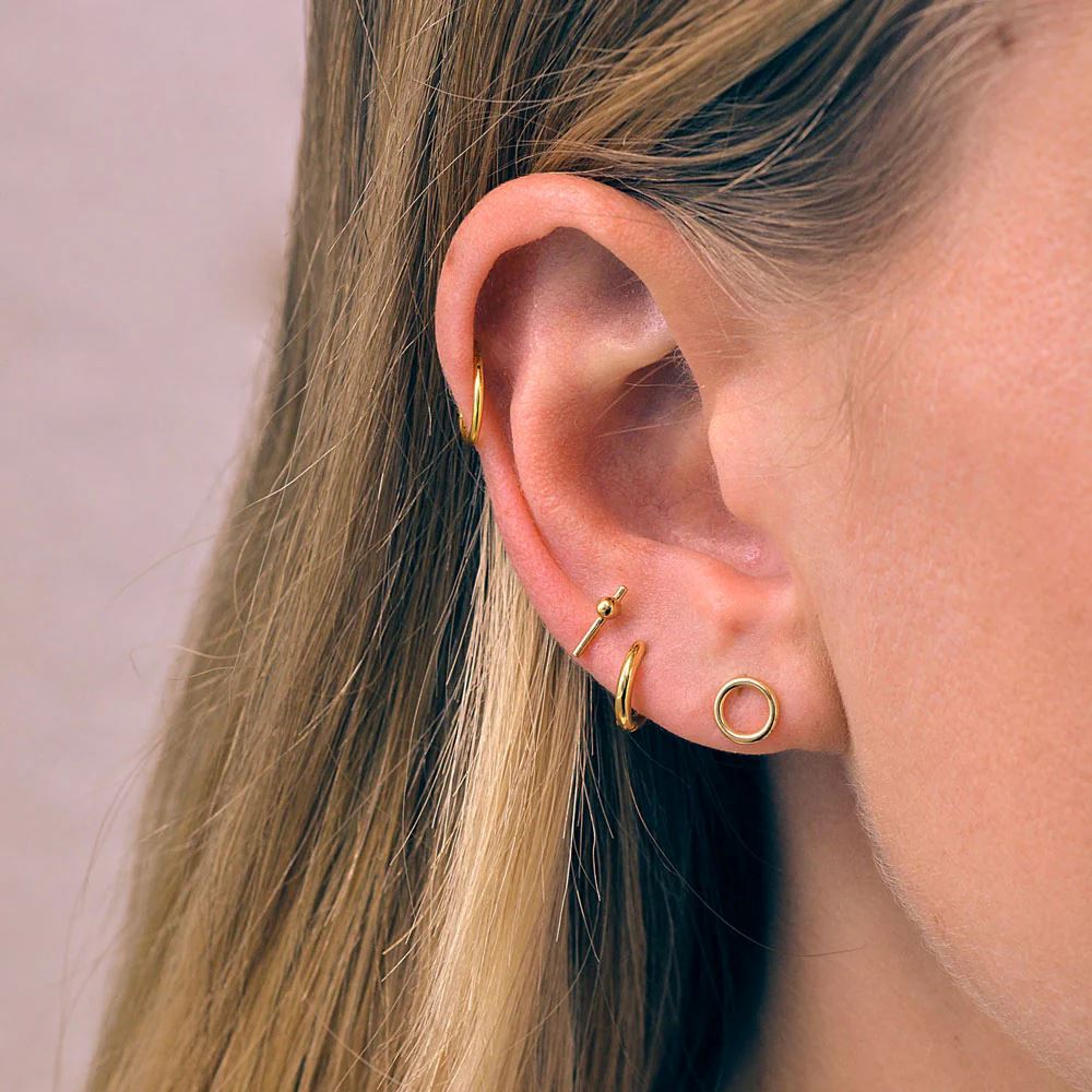 LINDA TAHIJA Halo Stud Earrings - Gold Plated Earrings - Zabecca Living