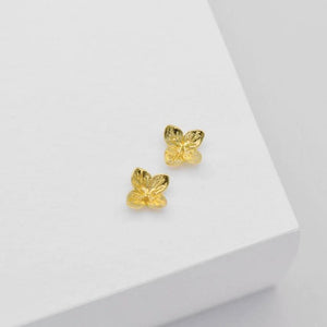 LINDA TAHIJA Hydrangea Stud Earrings - Gold Plated Earrings - Zabecca Living