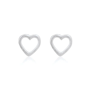 LINDA TAHIJA Open Heart Stud Earrings - Stirling Silver Earrings - Zabecca Living