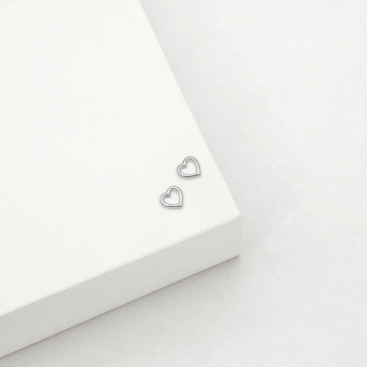 LINDA TAHIJA Open Heart Stud Earrings - Stirling Silver Earrings - Zabecca Living