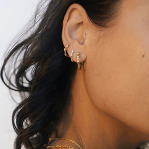 LINDA TAHIJA Organica Huggie Earrings - Sterling Silver Earrings - Zabecca Living
