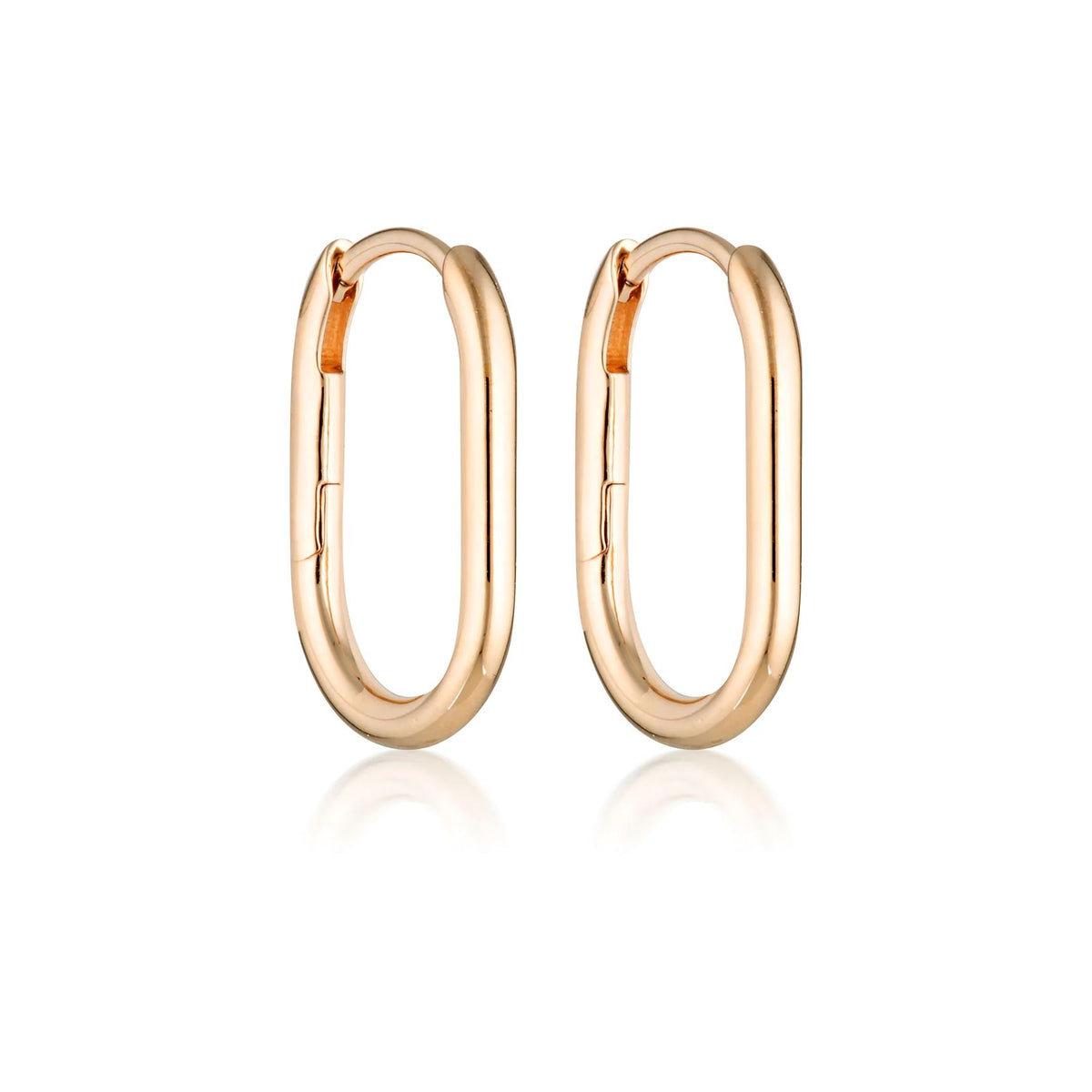LINDA TAHIJA Oval Hoop Earrings - Rose Gold Plated Earrings - Zabecca Living