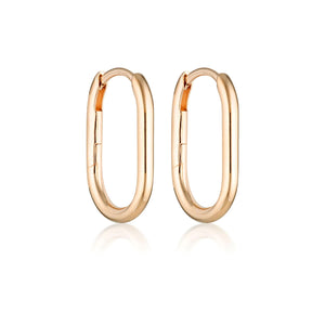 LINDA TAHIJA Oval Hoop Earrings - Rose Gold Plated Earrings - Zabecca Living