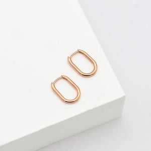 LINDA TAHIJA Oval Hoop Earrings - Rose Gold Plated Earrings - Zabecca Living