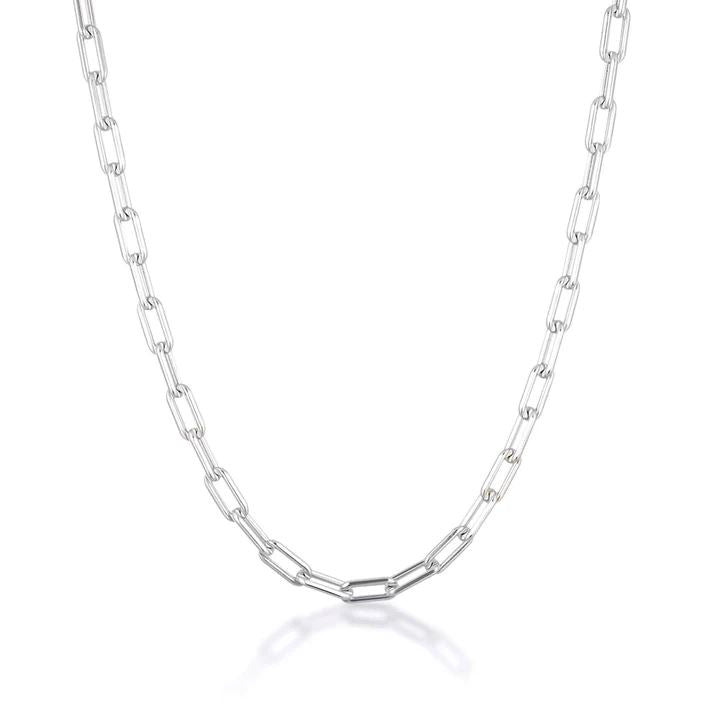 LINDA TAHIJA Paperclip Necklace - Sterling Silver Necklace - Zabecca Living