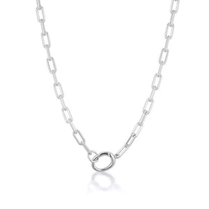 LINDA TAHIJA Paperclip Necklace - Sterling Silver Necklace - Zabecca Living